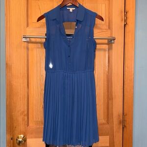 American Eagle Outfitters Sleeveless Pleated Blue Mini Dress Sz S